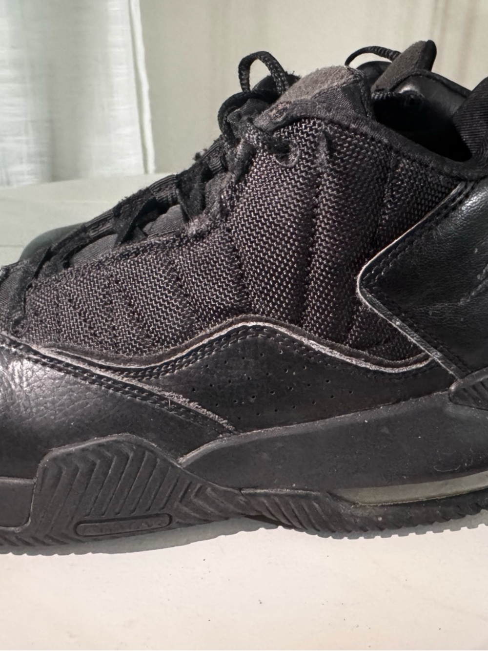 Jordan Kids Black Low-Top Leather & Mesh Sneakers
